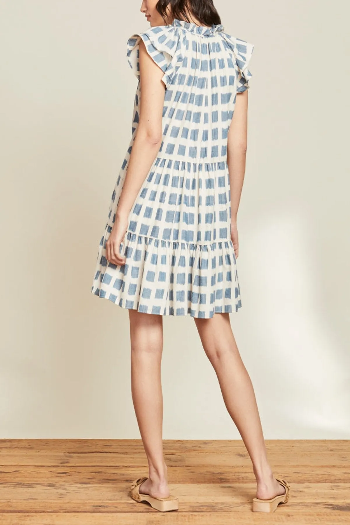 Zee Ikat Dress in Ecru Multi