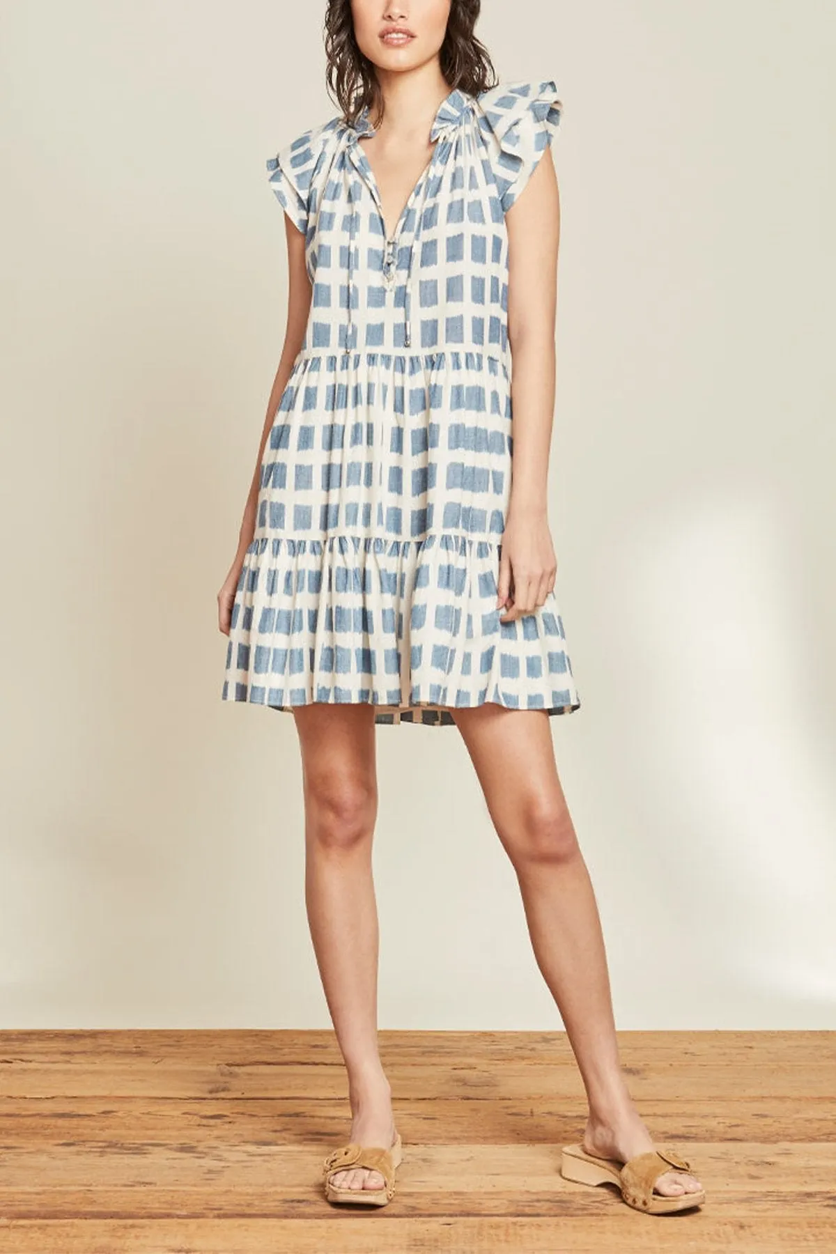 Zee Ikat Dress in Ecru Multi